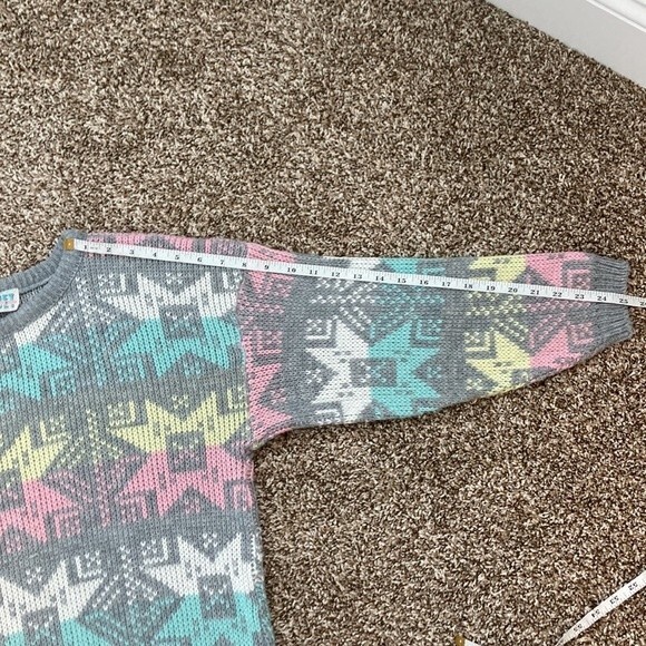 Vintage 80s Croquet Club Gray Crewneck Snowflake Winter Sweater Size Large - Picture 8 of 13